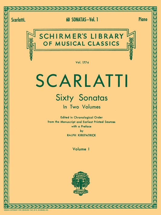 Scarlatti - 60 Sonatas Vol 1 Piano Ed Kirkpatrick