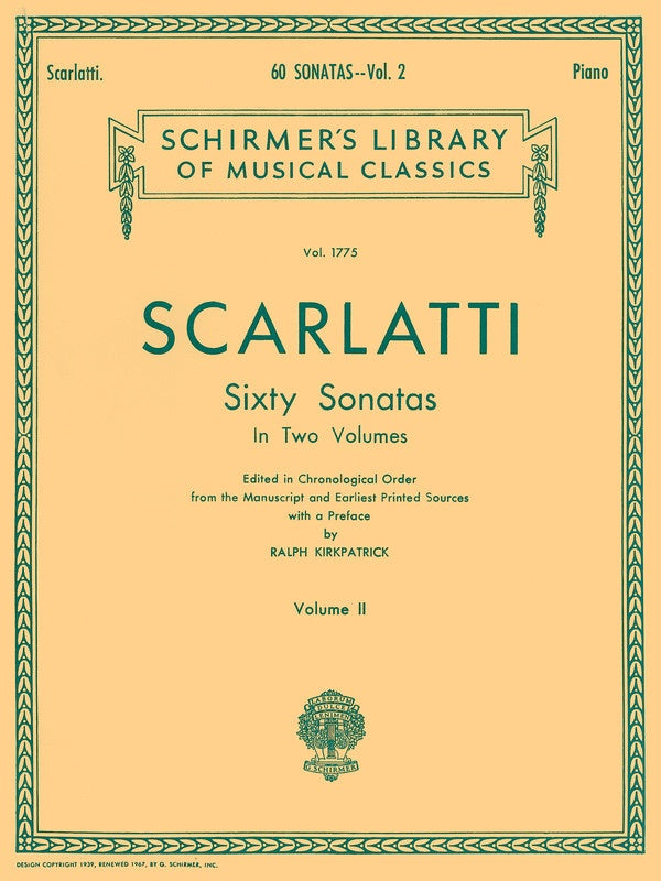 Scarlatti - 60 Sonatas Vol 2 Piano Ed Kirkpatrick