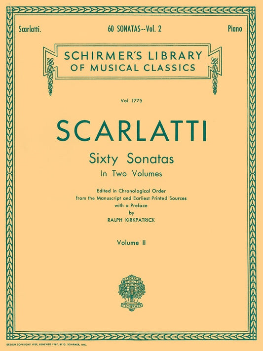 Scarlatti - 60 Sonatas Vol 2 Piano Ed Kirkpatrick