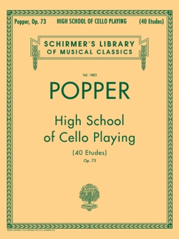 High School Of Cello Playing - Op 73 40 Etudes Book