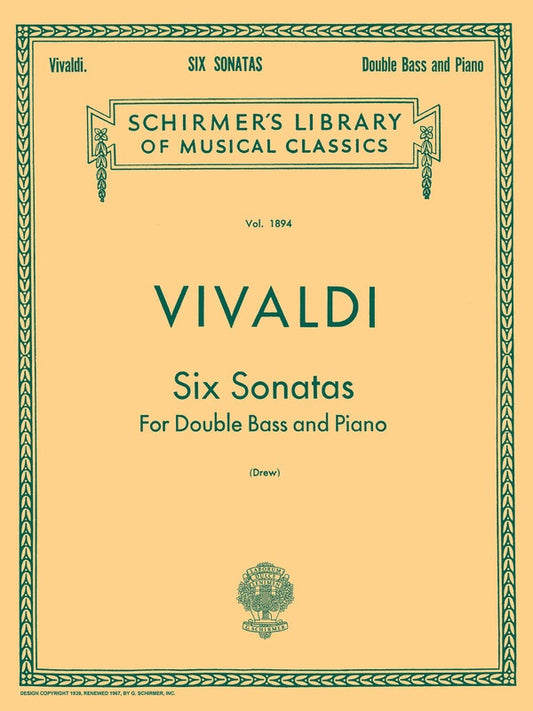 Vivaldi - 6 Sonatas Double Bass/Piano