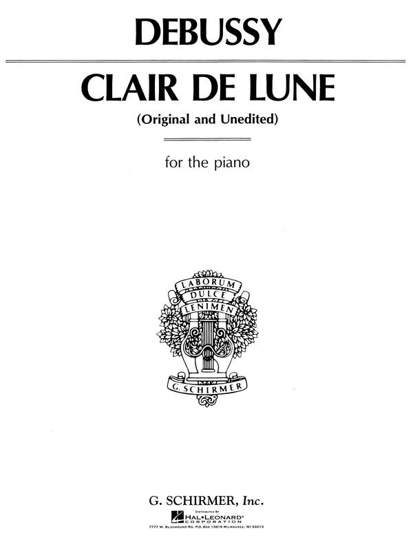 Debussy - Clair De Lune For Piano