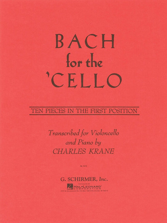 Bach For The Cello 10 Pieces In The 1St Position