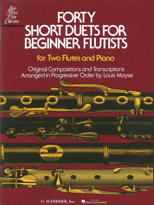 40 Short Duets For Beginner Flutists 2 Flutes/Piano