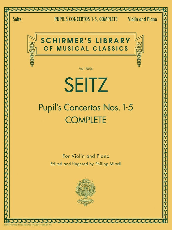 Seitz - Pupils Concertos Nos 1-5 Violin/Piano