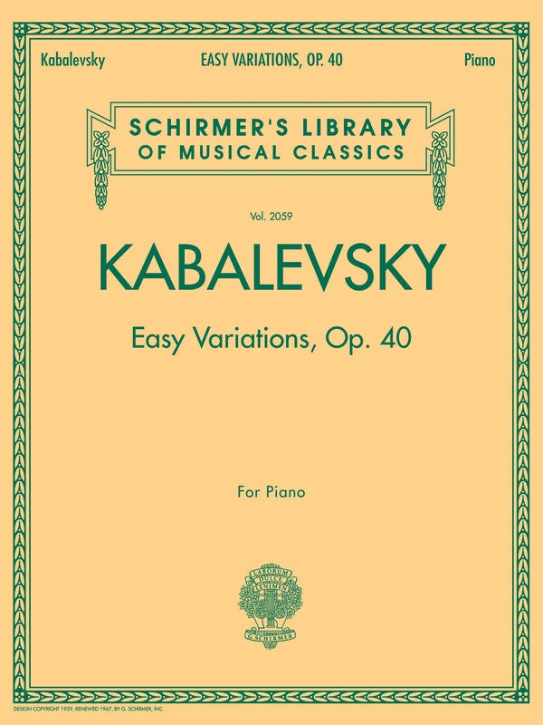 Kabalevsky - Easy Variations Op 40 Piano