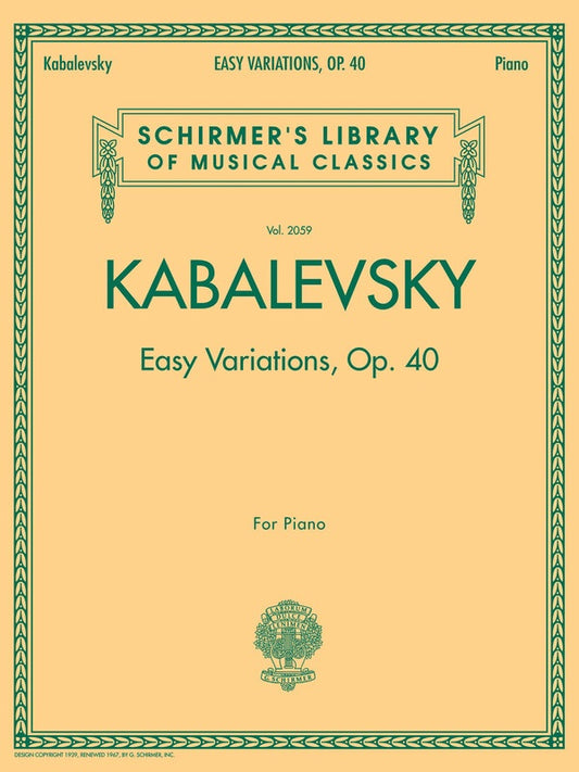 Kabalevsky - Easy Variations Op 40 Piano