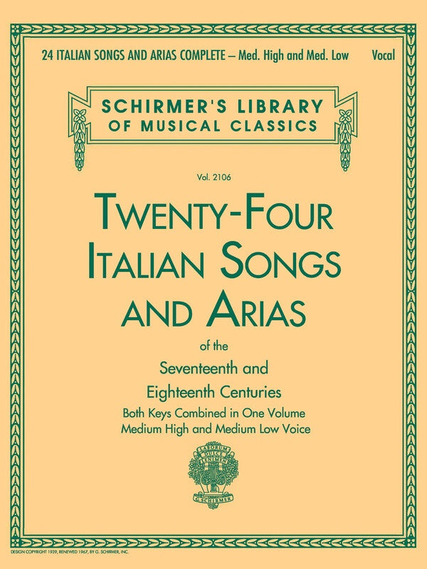 24 Italian Songs And Arias Complete Med High/Med Low