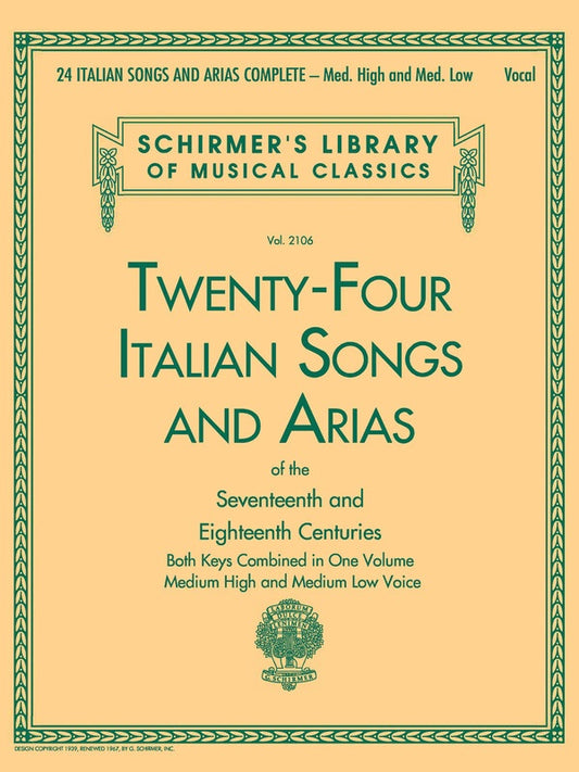 24 Italian Songs And Arias Complete Med High/Med Low
