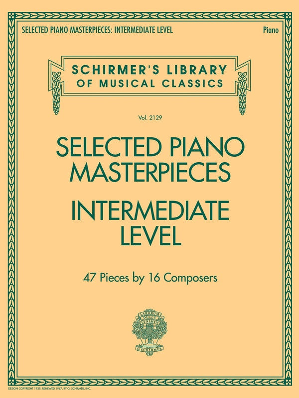 Selected Piano Masterpieces Intermediate Level