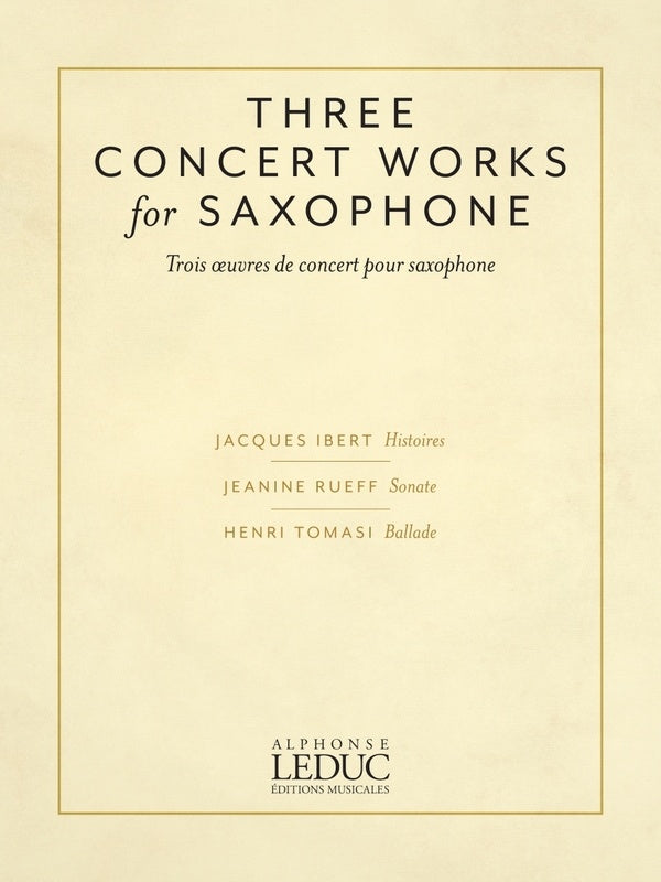 3 Concert Works For Saxophone Alto Sax/Piano