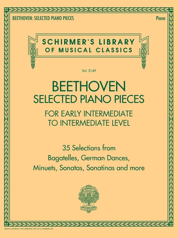 Beethoven Selected Piano Pieces Early Interm To Interm
