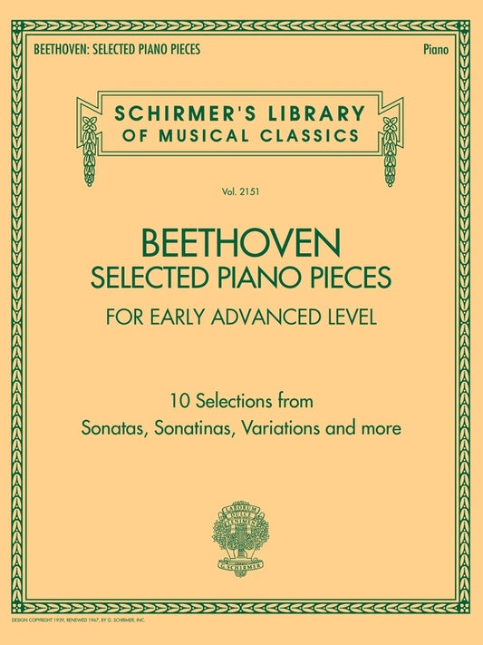 Beethoven Selected Piano Pieces Early Advanced Level