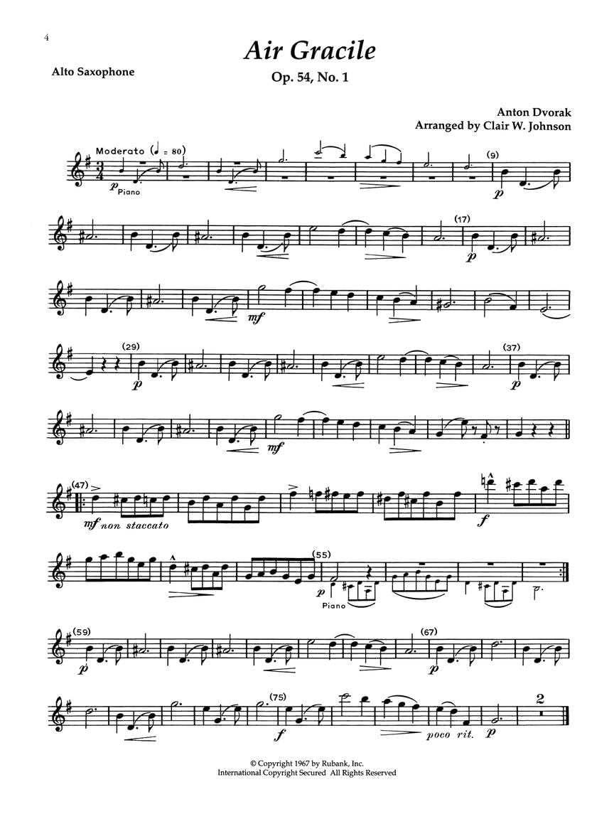 Rubank Book Of Alto Saxophone Solos - Book and Online Audio (10 Solos)