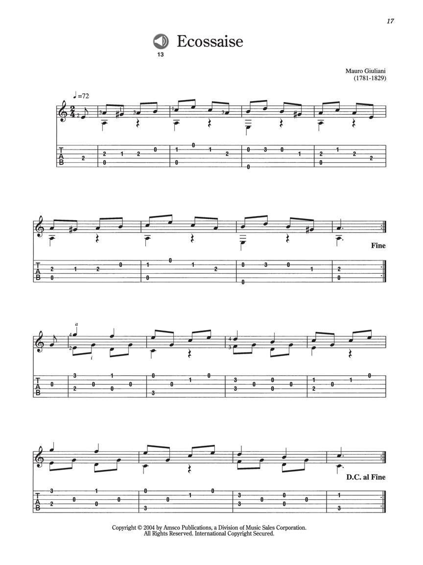 50 Easy Classical Guitar Pieces Tab Book and Audio