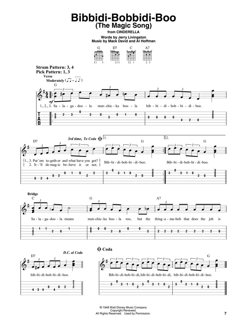 Disney Fun Songs For Easy Guitar Notes & Tab Book (26 Movie Hits)
