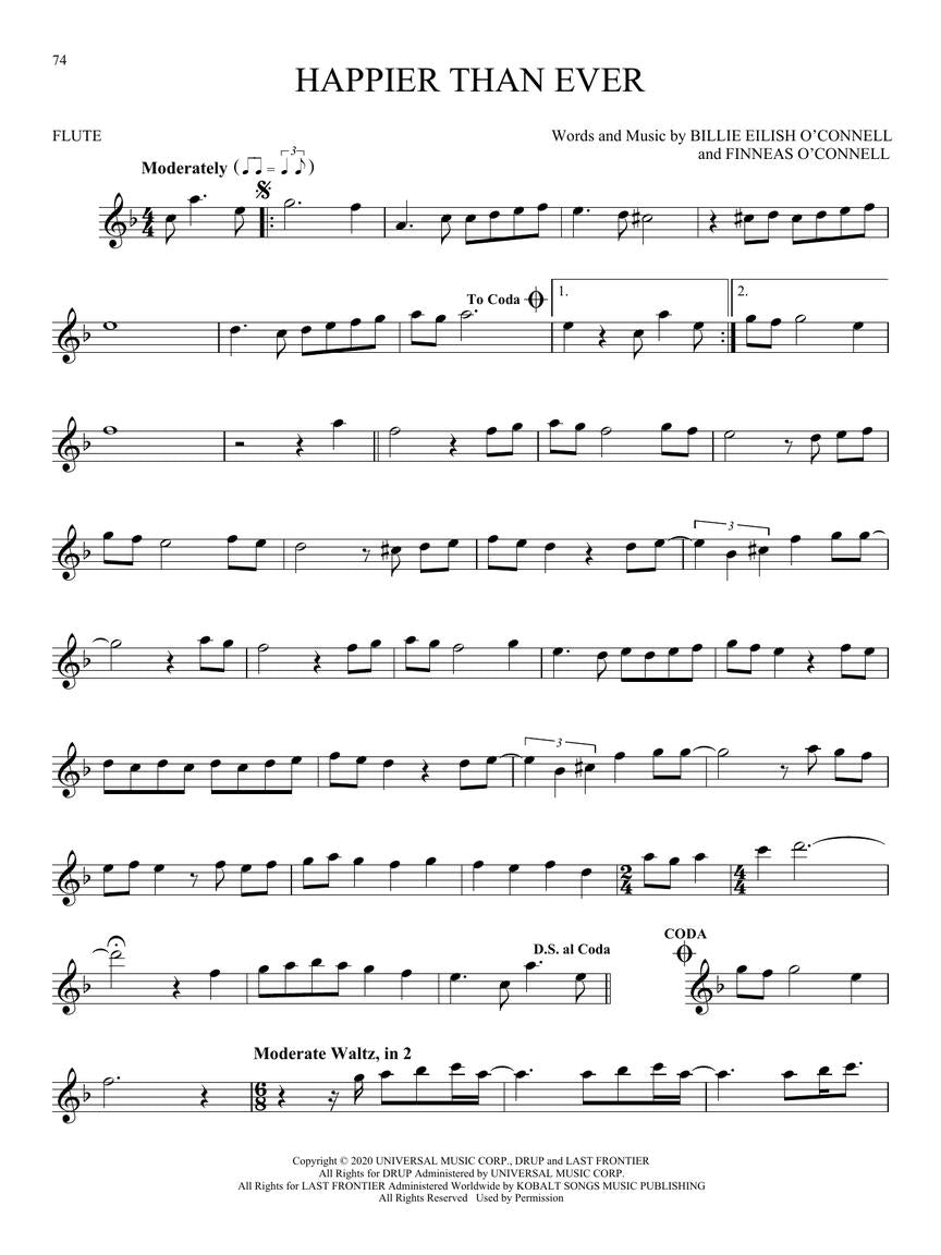 101 Top Hits For Flute Songbook  (New 2025 Release)