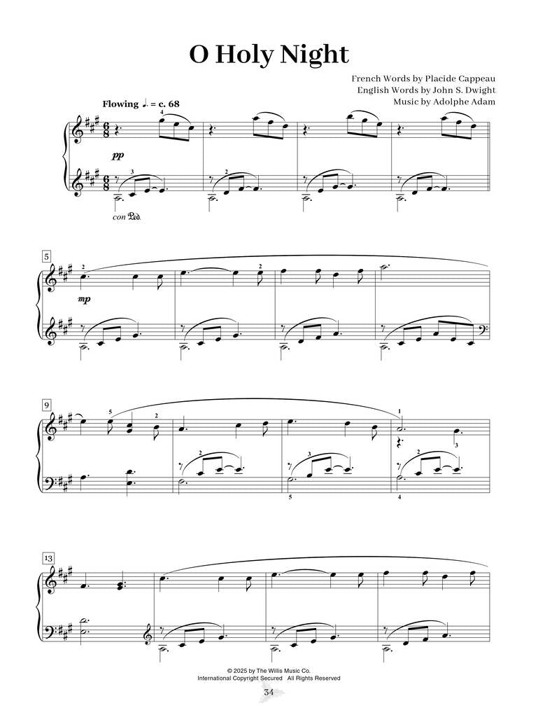 Calming Christmas Carols for Graded Piano Book - New