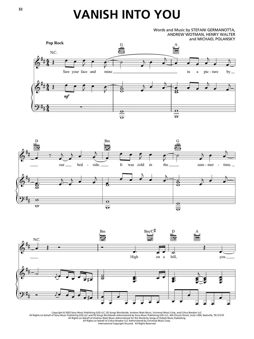 Lady Gaga - Mayhem Piano/Vocal/Guitar Songbook