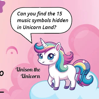 Musically Gifted - Unicorn Adventure A3 Music Practice Chart with Stickers