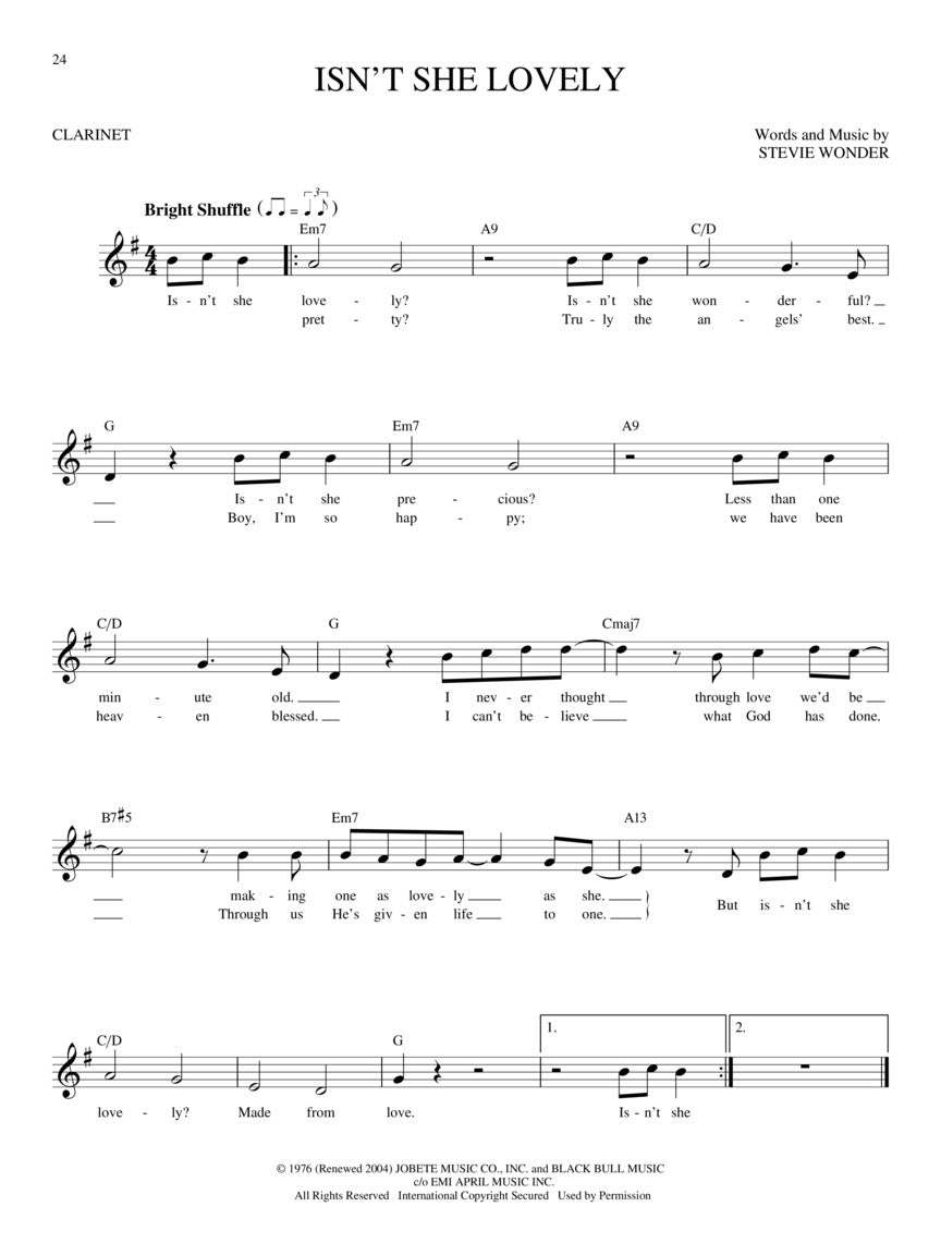 Easy Pop Melodies For Clarinet Songbook