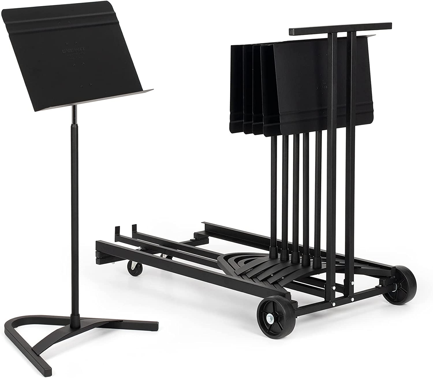 Manhasset Harmony Stand Cart In Black - Holds 15 Music Stands Musical Instruments & Accessories