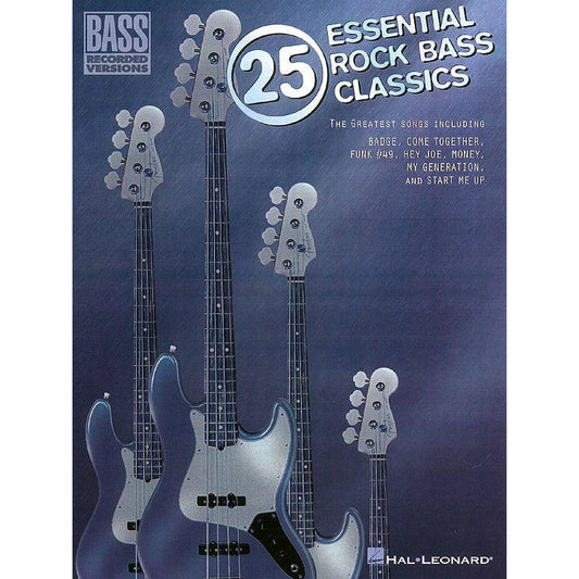 25 Essential Rock Bass Classics Bass Tab Book
