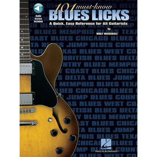 101 Must Know Blues Licks Book/Ola Guitar