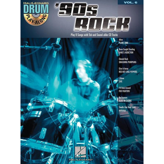 90S ROCK DRUM PLAY ALONG V6 BK/CD - Music2u