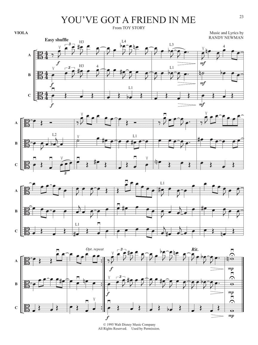 Flex-Pops for Strings Disney - Viola Book (Arranged as Trios, Duets and Solos)