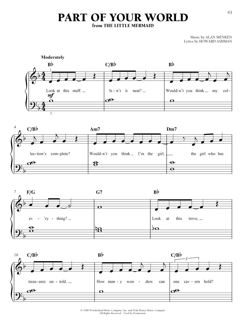 Disney Princess Easy Piano Songbook (New Release)