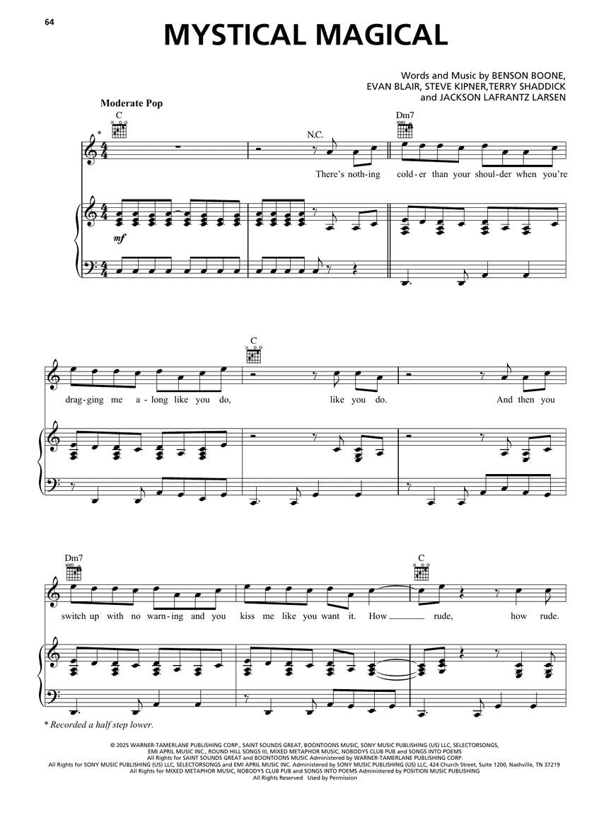 Top Hits of 2025 - Piano/Vocal/Guitar Songbook (14 Hit Songs)