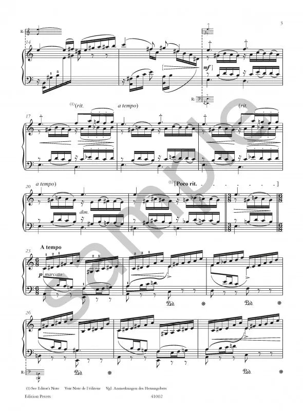 Gabriel Faure - Barcarolles For Piano Solo Book (Urtext Edition)