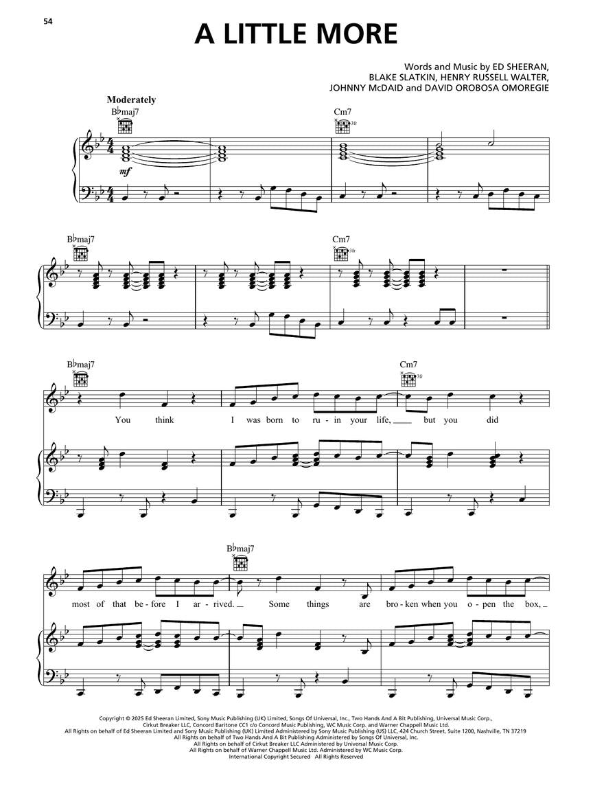 Ed Sheeran – Play Piano/Vocal/Guitar Songbook - NEW (Preorder)