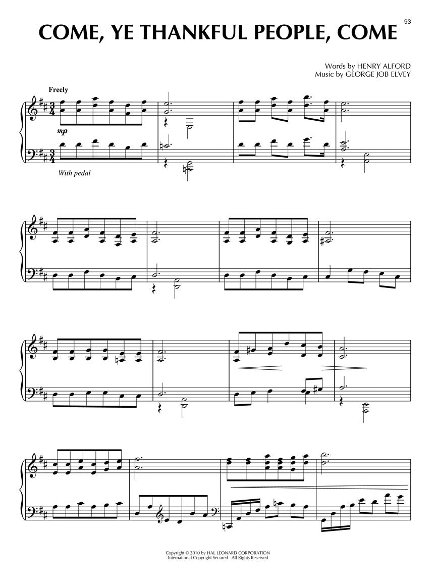 Seasonal Sunday Solos For Piano Book - 24 Selections