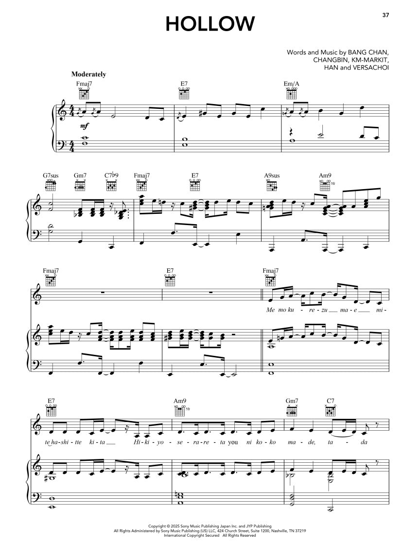 K-Pop Sheet Music Collection - Piano/Vocal/Guitar Songbook (New Release)