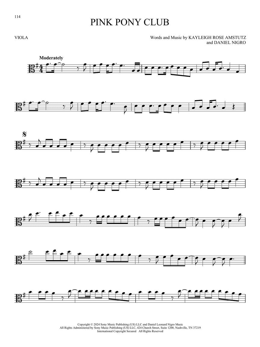 101 Top Hits For Viola Songbook (New 2025 Release)