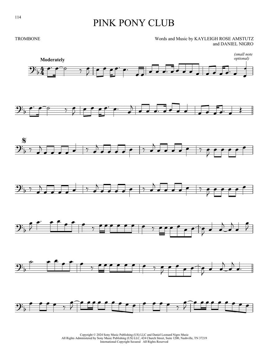 101 Top Hits For Trombone Songbook (New 2025 Release)