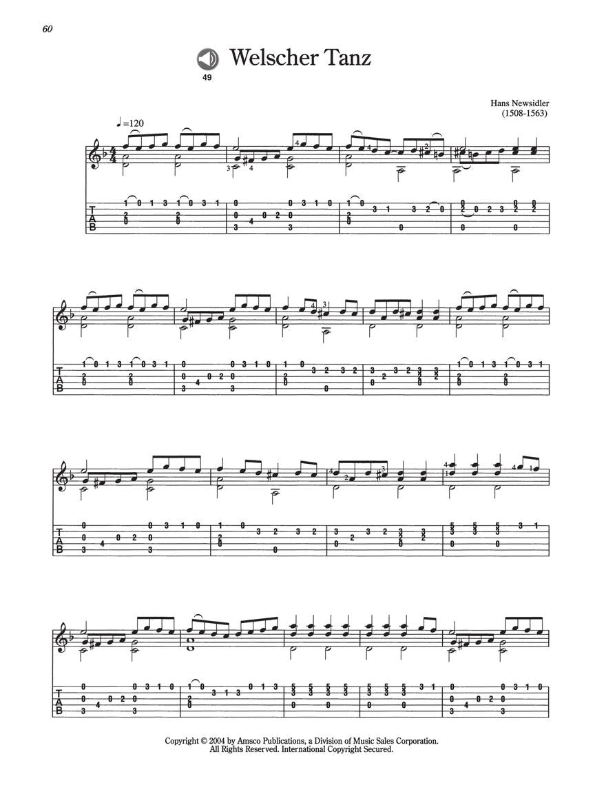50 Easy Classical Guitar Pieces Tab Book and Audio