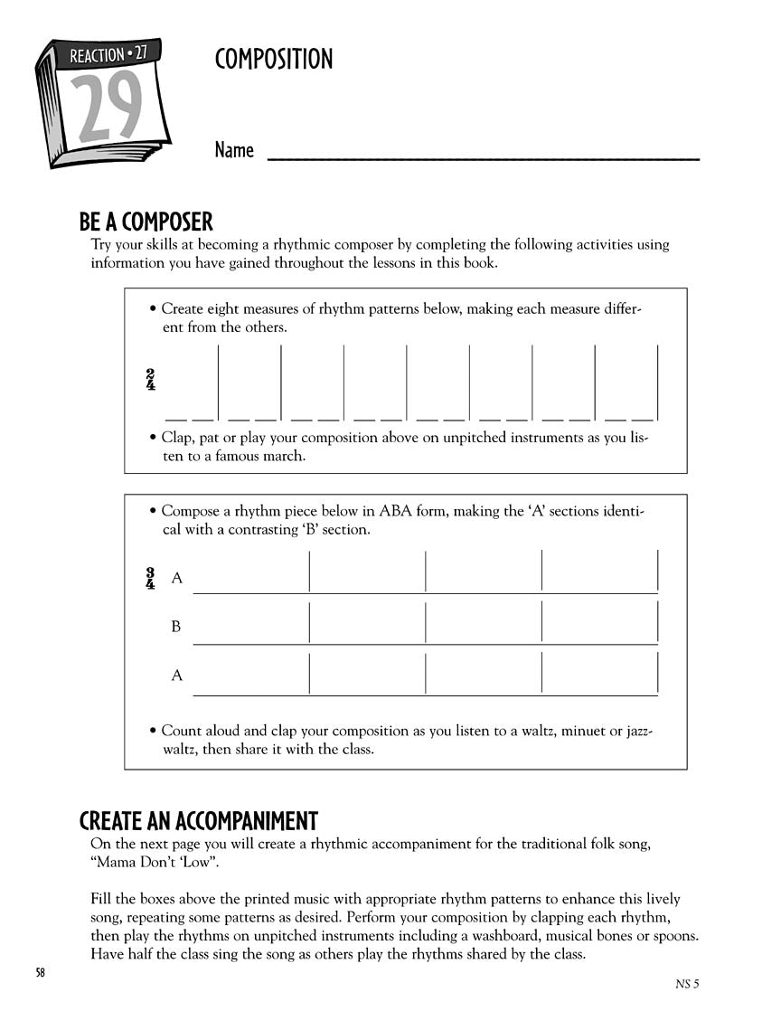 Thirty Days To Rhythm Book- Ready to Use Lessons and Reproducible Sheets