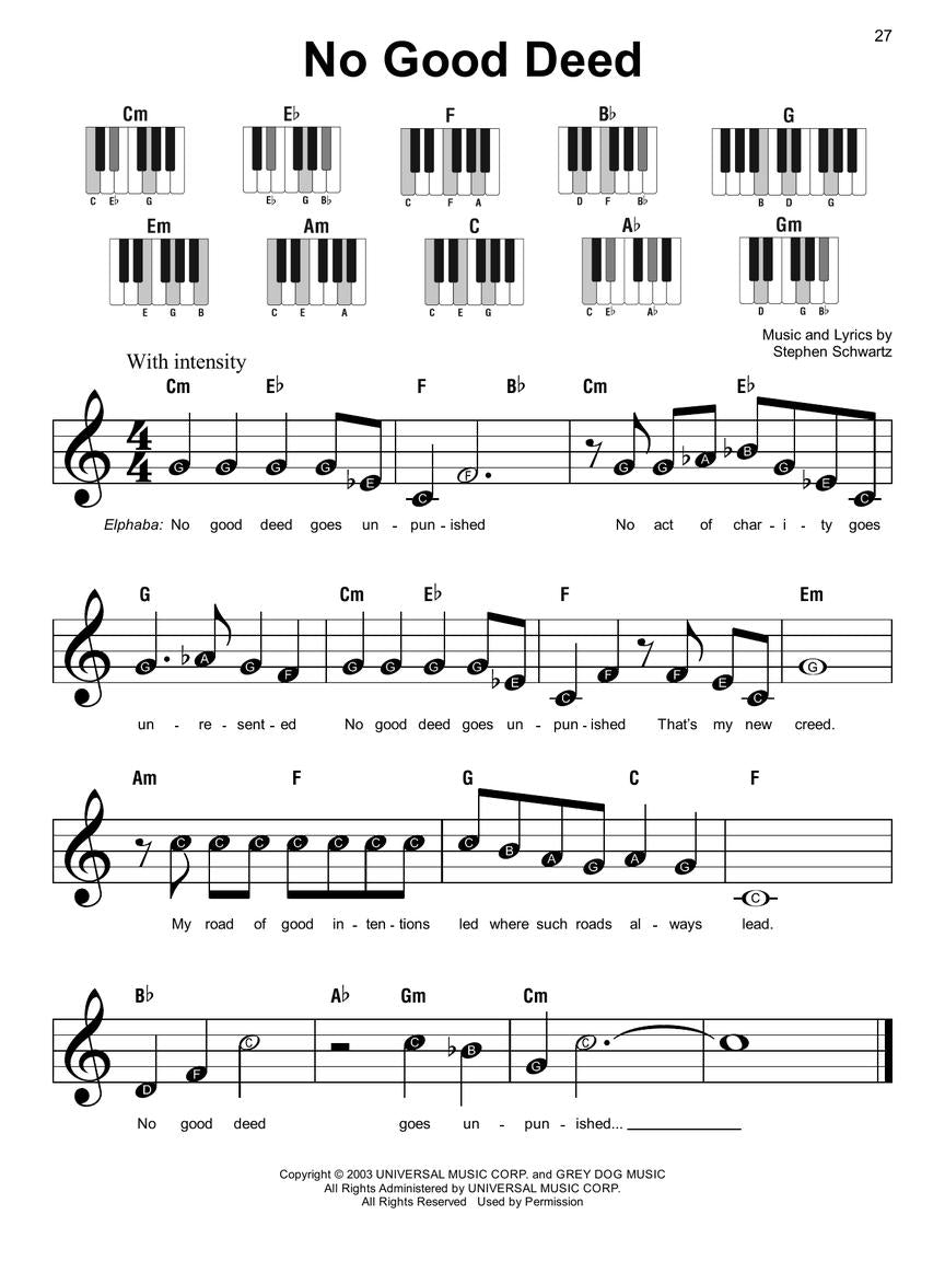 Wicked Music From The Motion Pictures Super Easy Songbook