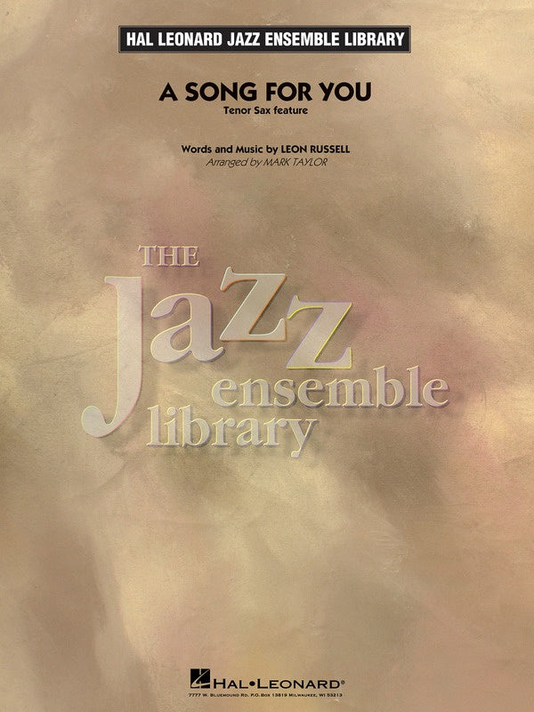 A Song For You (Tenor Sax Feature) Je4 Sc/Pts