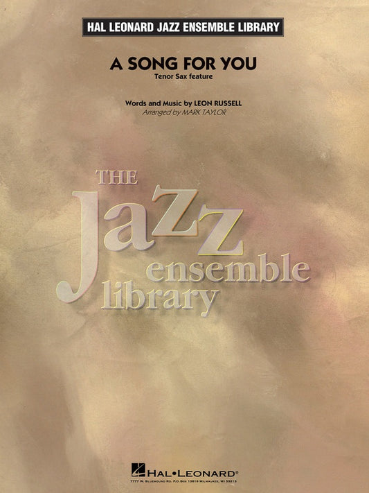 A Song For You (Tenor Sax Feature) Je4 Sc/Pts
