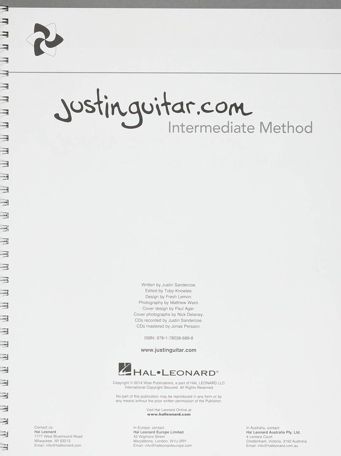 Justinguitar.Com - Intermediate Course Book and CD
