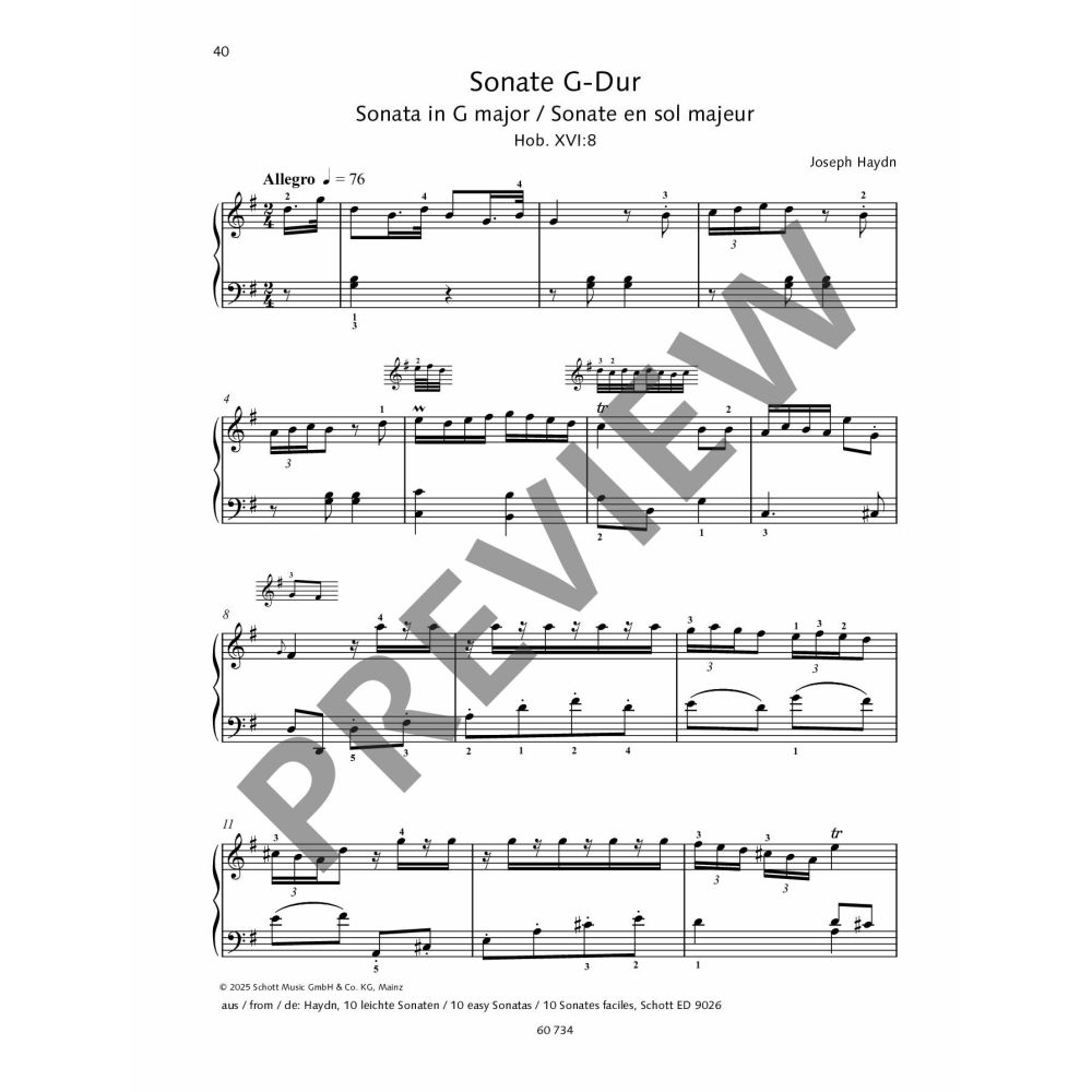 Best of Haydn - 30 Famous Pieces For Piano Book (Early Intermediate+)