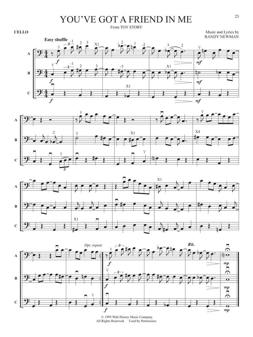 Flex-Pops for Strings Disney - Double Bass Book (Arranged as Trios, Duets and Solos)