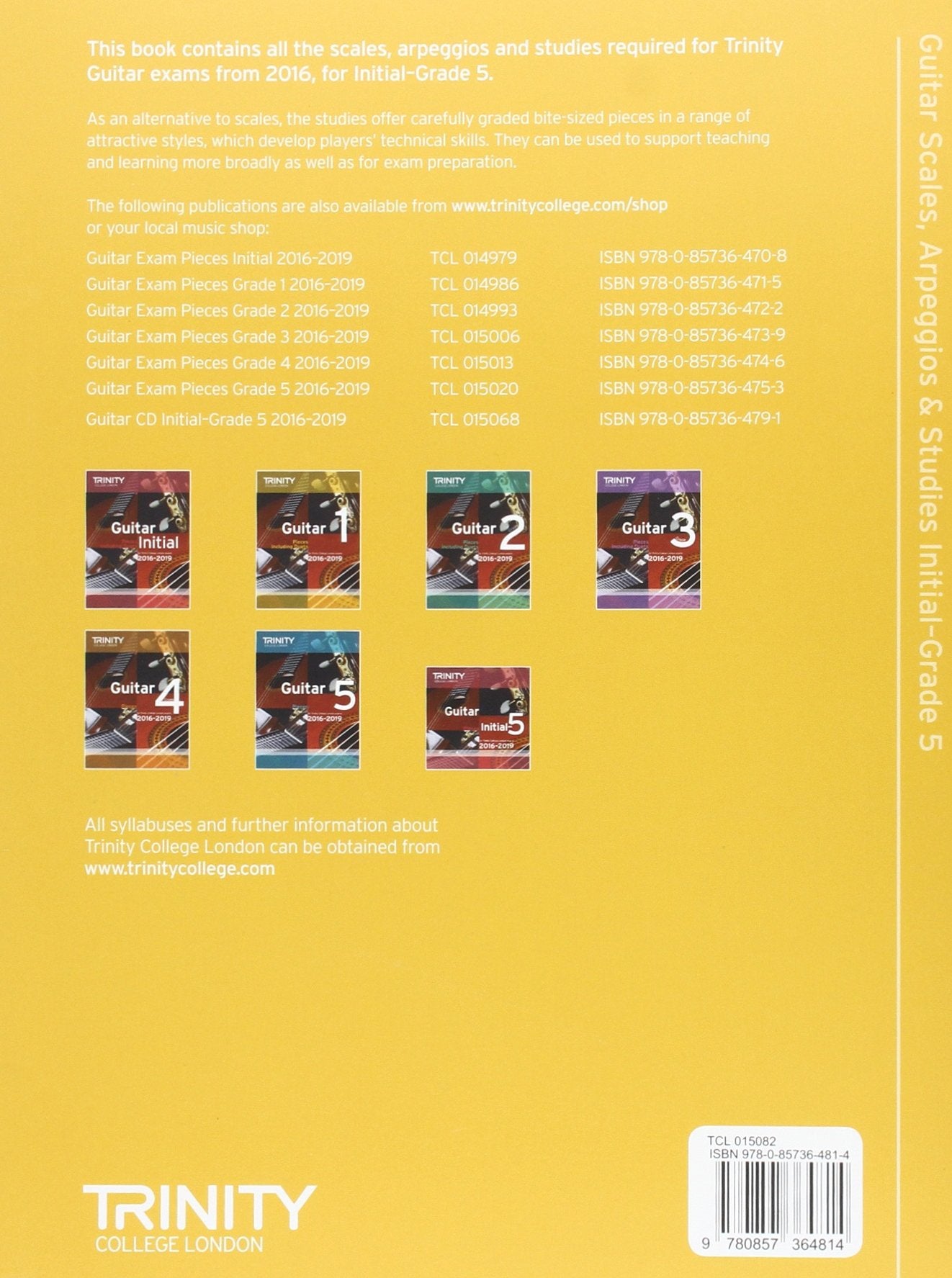 Trinity Guitar Scales Arpeggios Studies Book (Initial-Grade 5)