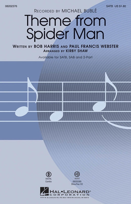 Spider Man - 2 Part Vocal Sheet Music