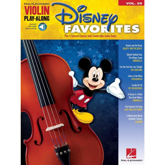 DISNEY FAVORITES VIOLIN PLAYALONG V29 BK/OLA - Music2u