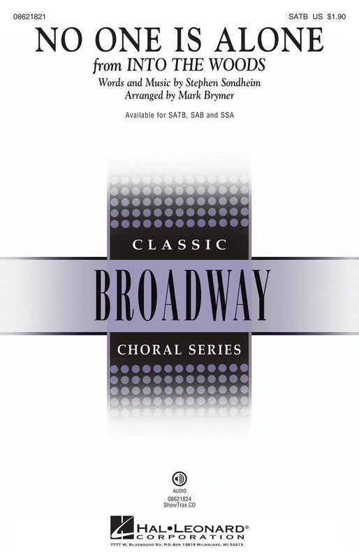 No One Is Alone - SAB Vocal Sheet Music